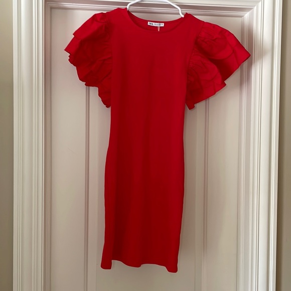 zara red ruffle mini dress How To Cut And Sew The Trendy Zara Dress With Ruffles/ Detailed Step by Step Tutorial
